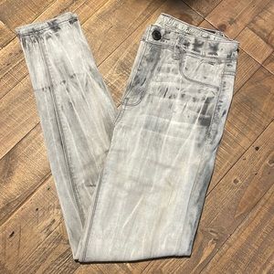 Grey acid wash jeggings